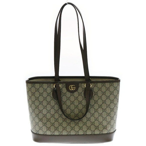 Gucci GG Supreme GG Tote Bag Leather Beige Brown - Picture 1 of 5